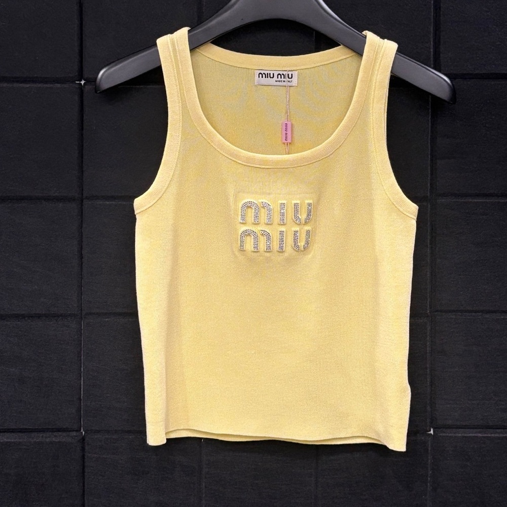Miu Miu yellow knitted vest